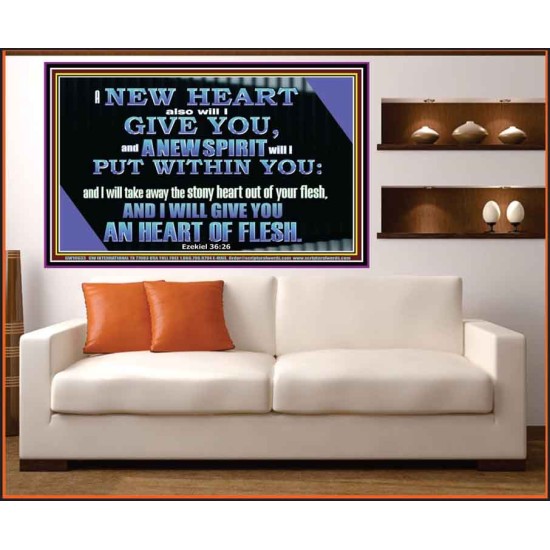 I WILL GIVE YOU A NEW HEART AND NEW SPIRIT  Bible Verse Wall Art  GWOVERCOMER10633  