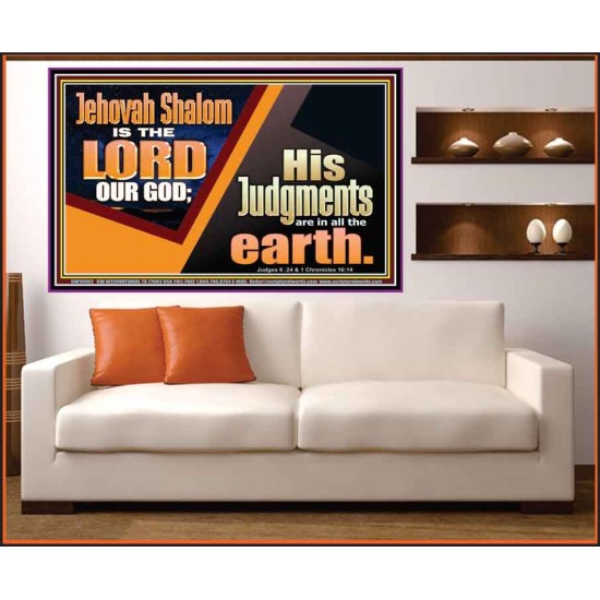 JEHOVAH SHALOM IS THE LORD OUR GOD  Ultimate Inspirational Wall Art Portrait  GWOVERCOMER10662  