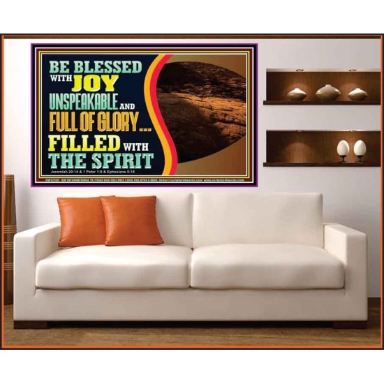 BE BLESSED WITH JOY UNSPEAKABLE AND FULL GLORY  Christian Art Portrait  GWOVERCOMER12100  