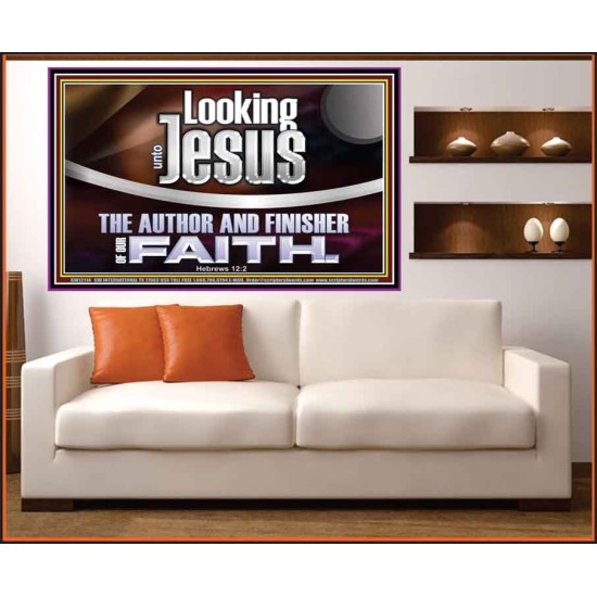 LOOKING UNTO JESUS THE AUTHOR AND FINISHER OF OUR FAITH  Modern Wall Art  GWOVERCOMER12114  
