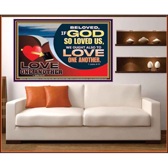 LOVE ONE ANOTHER  Custom Contemporary Christian Wall Art  GWOVERCOMER12129  