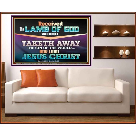 RECEIVED THE LAMB OF GOD OUR LORD JESUS CHRIST  Art & Décor Portrait  GWOVERCOMER12153  