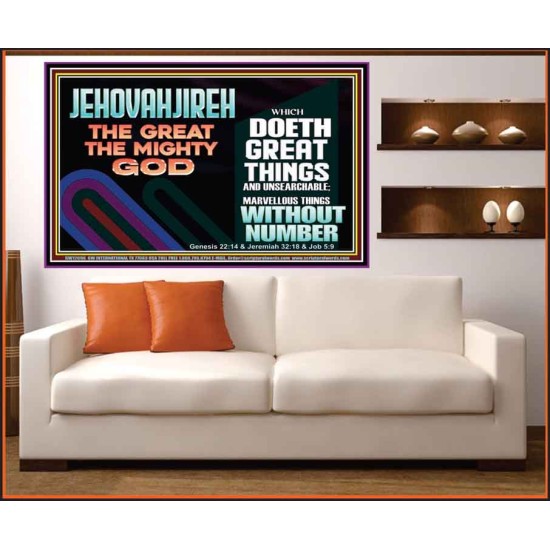 JEHOVAH JIREH GREAT AND MIGHTY GOD  Scriptures Décor Wall Art  GWOVERCOMER12696  