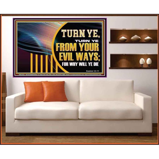 TURN FROM YOUR EVIL WAYS  Religious Wall Art   GWOVERCOMER12952  