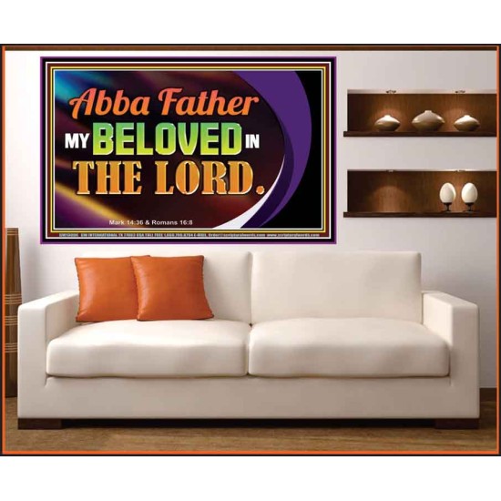 ABBA FATHER MY BELOVED IN THE LORD  Religious Art  Glass Portrait  GWOVERCOMER13096  