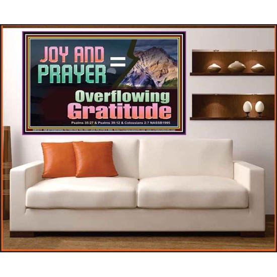 JOY AND PRAYER BRINGS OVERFLOWING GRATITUDE  Bible Verse Wall Art  GWOVERCOMER13117  