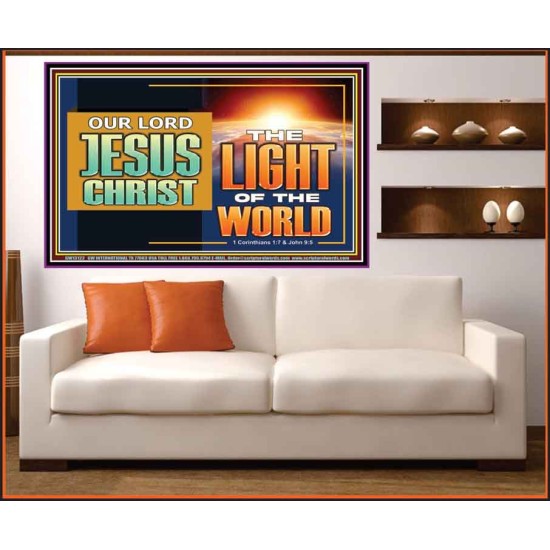 OUR LORD JESUS CHRIST THE LIGHT OF THE WORLD  Bible Verse Wall Art Portrait  GWOVERCOMER13122  