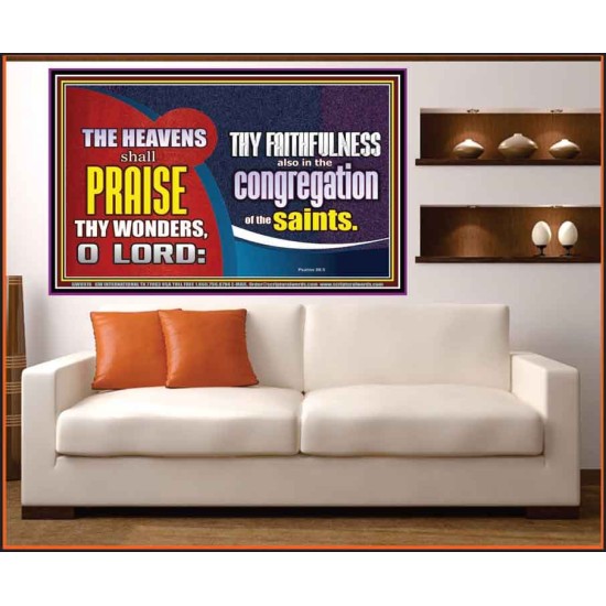 HEAVENS SHALL PRAISE THY WONDERS O LORD  Scriptural Wall Art  GWOVERCOMER9976  