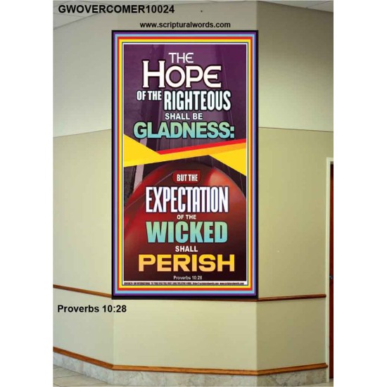 THE HOPE OF THE RIGHTEOUS IS GLADNESS  Children Room Portrait  GWOVERCOMER10024  