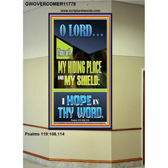 JEHOVAH OUR HIDING PLACE AND SHIELD  Encouraging Bible Verses Portrait  GWOVERCOMER11778  