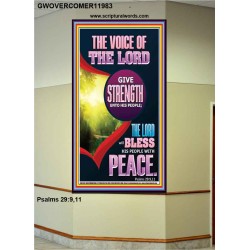 THE VOICE OF THE LORD GIVE STRENGTH UNTO HIS PEOPLE  Bible Verses Portrait  GWOVERCOMER11983  