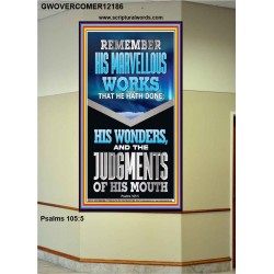 REMEMBER HIS MARVELLOUS WORKS  Christian Wall Décor  GWOVERCOMER12186  "44X62"