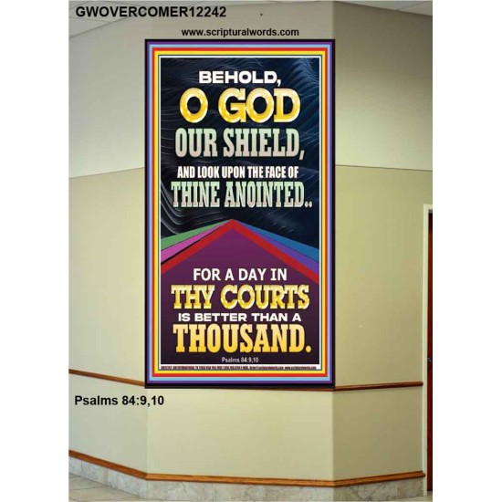 LOOK UPON THE FACE OF THINE ANOINTED O GOD  Contemporary Christian Wall Art  GWOVERCOMER12242  