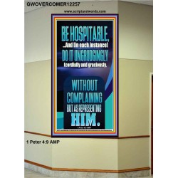 BE HOSPITABLE DO IT UNGRUDGINGLY  Sciptural Décor  GWOVERCOMER12257  "44X62"