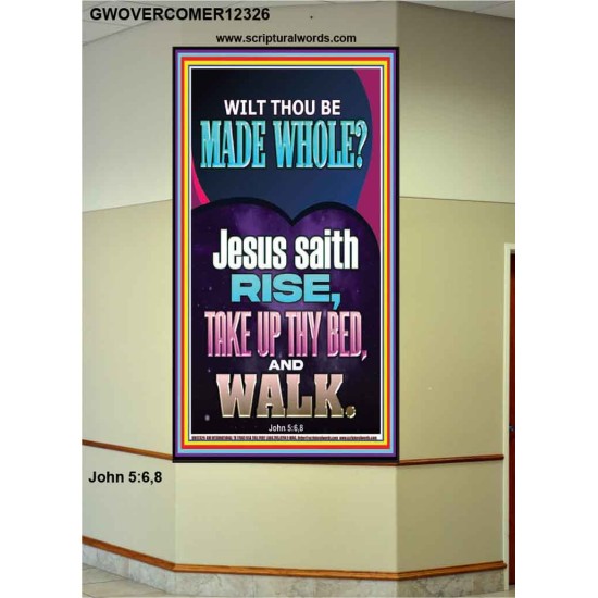 RISE TAKE UP THY BED AND WALK  Custom Wall Scripture Art  GWOVERCOMER12326  