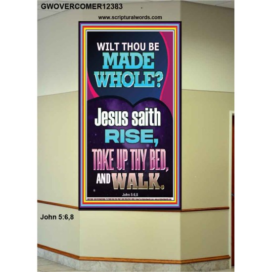 RISE TAKE UP THY BED AND WALK  Bible Verse Portrait Art  GWOVERCOMER12383  