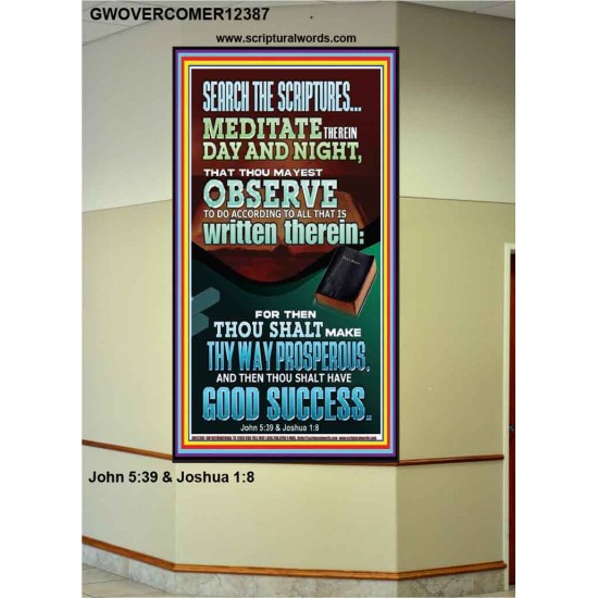 SEARCH THE SCRIPTURES MEDITATE THEREIN DAY AND NIGHT  Bible Verse Wall Art  GWOVERCOMER12387  