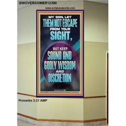 KEEP SOUND AND GODLY WISDOM AND DISCRETION  Bible Verse for Home Portrait  GWOVERCOMER12390  "44X62"