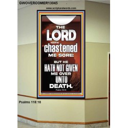 THE LORD HAS NOT GIVEN ME OVER UNTO DEATH  Contemporary Christian Wall Art  GWOVERCOMER13045  "44X62"