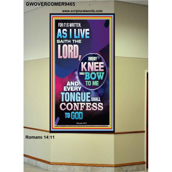 IN JESUS NAME EVERY KNEE SHALL BOW  Unique Scriptural Portrait  GWOVERCOMER9465  