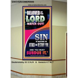 BELOVED WATCH OUT SIN IS ROARING AT YOU  Sanctuary Wall Portrait  GWOVERCOMER9989  "44X62"