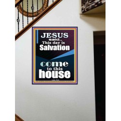 SALVATION IS COME TO THIS HOUSE  Unique Scriptural Picture  GWOVERCOMER10000  "44X62"