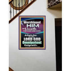 WORSHIPPED HIM THAT LIVETH FOREVER   Contemporary Wall Portrait  GWOVERCOMER10044  "44X62"
