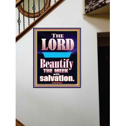 THE MEEK IS BEAUTIFY WITH SALVATION  Scriptural Prints  GWOVERCOMER10058  "44X62"