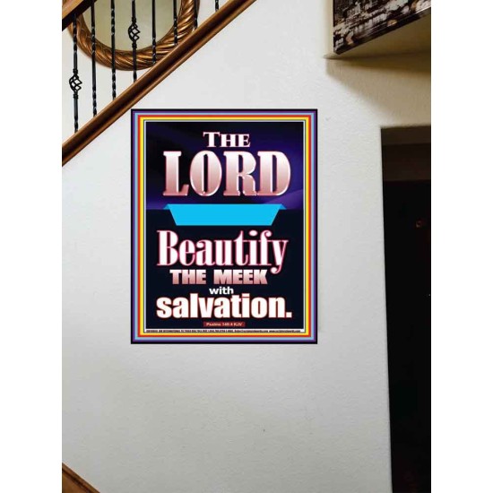 THE MEEK IS BEAUTIFY WITH SALVATION  Scriptural Prints  GWOVERCOMER10058  