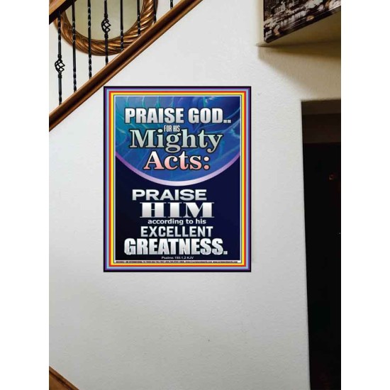 PRAISE FOR HIS MIGHTY ACTS AND EXCELLENT GREATNESS  Inspirational Bible Verse  GWOVERCOMER10062  