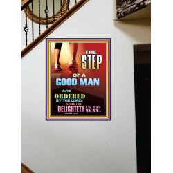 THE STEP OF A GOOD MAN  Contemporary Christian Wall Art  GWOVERCOMER10477  