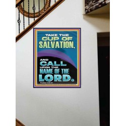 TAKE THE CUP OF SALVATION AND CALL UPON THE NAME OF THE LORD  Modern Wall Art  GWOVERCOMER11818  "44X62"