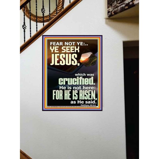 CHRIST JESUS IS NOT HERE HE IS RISEN AS HE SAID  Custom Wall Scriptural Art  GWOVERCOMER11827  