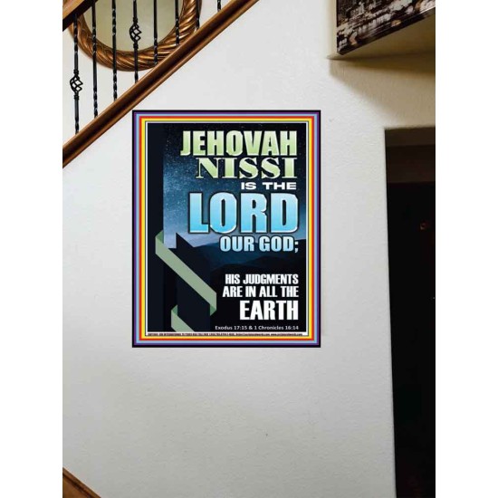 JEHOVAH NISSI HIS JUDGMENTS ARE IN ALL THE EARTH  Custom Art and Wall Décor  GWOVERCOMER11841  