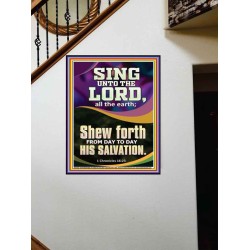 SHEW FORTH FROM DAY TO DAY HIS SALVATION  Unique Bible Verse Portrait  GWOVERCOMER11844  "44X62"
