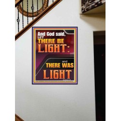 LET THERE BE LIGHT AND THERE WAS LIGHT  Christian Quote Portrait  GWOVERCOMER11998  "44X62"