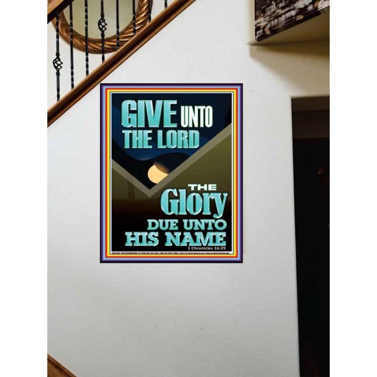 GIVE UNTO THE LORD GLORY DUE UNTO HIS NAME  Bible Verse Art Portrait  GWOVERCOMER12004  
