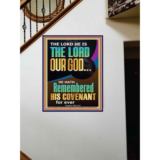 HE HATH REMEMBERED HIS COVENANT FOR EVER  Modern Christian Wall Décor  GWOVERCOMER12187  
