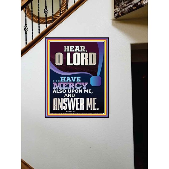 O LORD HAVE MERCY ALSO UPON ME AND ANSWER ME  Bible Verse Wall Art Portrait  GWOVERCOMER12189  