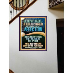 BE HOSPITABLE BE A LOVER OF STRANGERS WITH BROTHERLY AFFECTION  Christian Wall Art  GWOVERCOMER12256  "44X62"