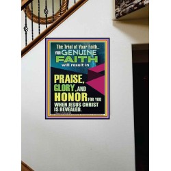GENUINE FAITH WILL RESULT IN PRAISE GLORY AND HONOR FOR YOU  Unique Power Bible Portrait  GWOVERCOMER12427  "44X62"