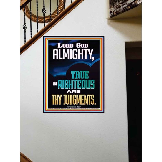 LORD GOD ALMIGHTY TRUE AND RIGHTEOUS ARE THY JUDGMENTS  Ultimate Inspirational Wall Art Portrait  GWOVERCOMER12661  