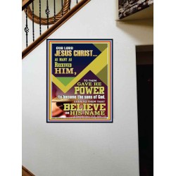 POWER TO BECOME THE SONS OF GOD THAT BELIEVE ON HIS NAME  Children Room  GWOVERCOMER12941  "44X62"