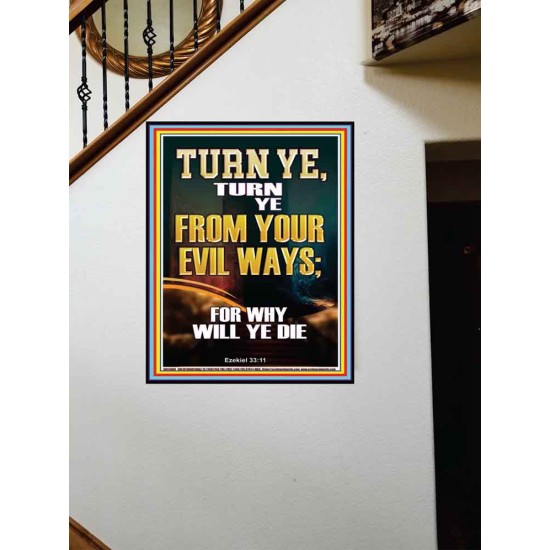 TURN YE FROM YOUR EVIL WAYS  Scripture Wall Art  GWOVERCOMER13000  