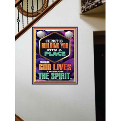 BE UNITED TOGETHER AS A LIVING PLACE OF GOD IN THE SPIRIT  Scripture Portrait Signs  GWOVERCOMER13016  "44X62"