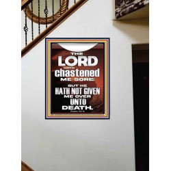 THE LORD HAS NOT GIVEN ME OVER UNTO DEATH  Contemporary Christian Wall Art  GWOVERCOMER13045  "44X62"