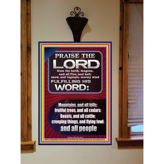 PRAISE HIM - STORMY WIND FULFILLING HIS WORD  Business Motivation Décor Picture  GWOVERCOMER10053  