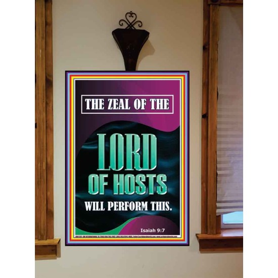 THE ZEAL OF THE LORD OF HOSTS WILL PERFORM THIS  Contemporary Christian Wall Art  GWOVERCOMER11791  