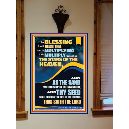 IN BLESSING I WILL BLESS THEE  Modern Wall Art  GWOVERCOMER11816  
