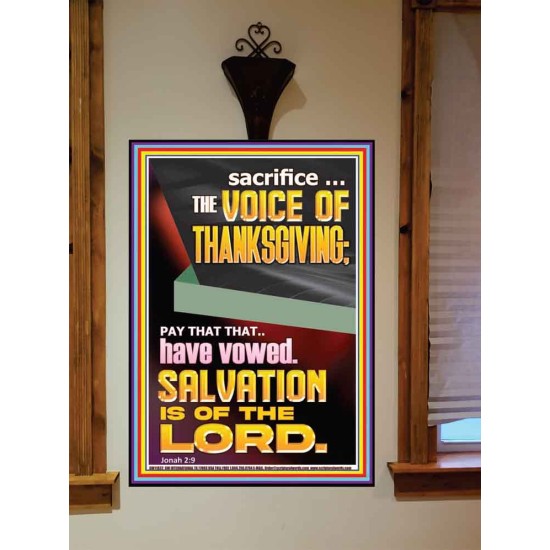 SACRIFICE THE VOICE OF THANKSGIVING  Custom Wall Scripture Art  GWOVERCOMER11832  